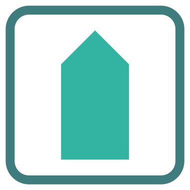 Yön yukarı vektör simgesi bir çerçeve içinde