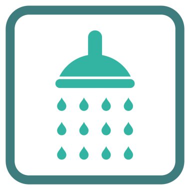 Duş vektör simgesi bir çerçeve içinde