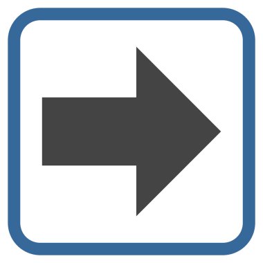 Ok sağ vektör simgesi bir çerçeve içinde