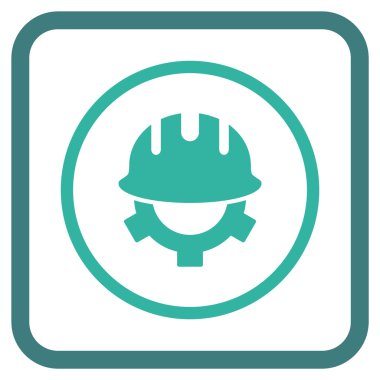 Geliştirme kask vektör simgesi bir çerçeve içinde