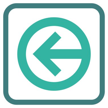 Yön sol vektör simgesi bir çerçeve içinde