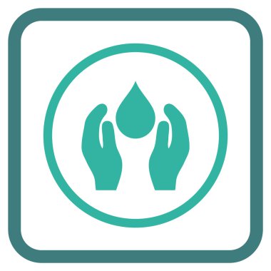 Su bakım vektör simgesi bir çerçeve içinde