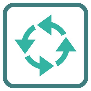 Geri dönüşüm vektör simgesi bir çerçeve içinde