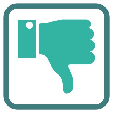 Vektör simgesi bir çerçeve içinde aşağı parmak