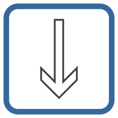 Vektör simgesi bir çerçeve içinde aşağı ok