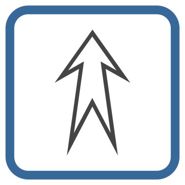 Vektör simgesi bir çerçeve içinde yukarı ok