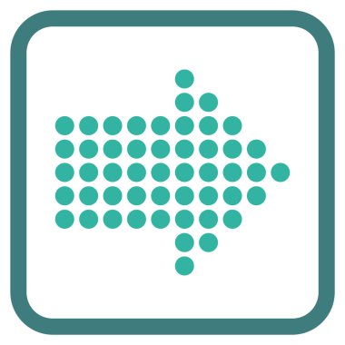 Noktalı ok doğru vektör simgesi bir çerçeve içinde