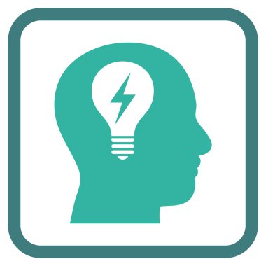 Kafası ampul vektör simgesi bir çerçeve içinde