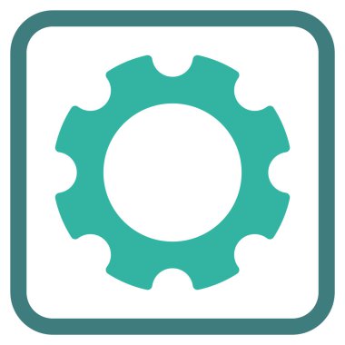 Dişli vektör simgesi bir çerçeve içinde