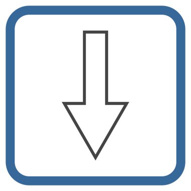 Vektör simgesi bir çerçeve içinde aşağı ok