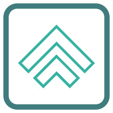 Yön yukarı vektör simgesi bir çerçeve içinde