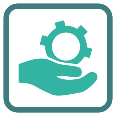 Bir çerçevedeki mühendislik hizmeti vektör simgesi