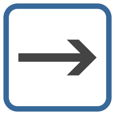 Ok sağ vektör simgesi bir çerçeve içinde