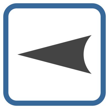 Ok ucu sol vektör simgesi bir çerçeve içinde