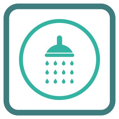 Duş vektör simgesi bir çerçeve içinde