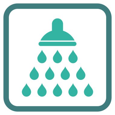 Duş vektör simgesi bir çerçeve içinde