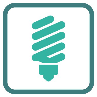 Floresan ampul vektör simgesi bir çerçeve içinde