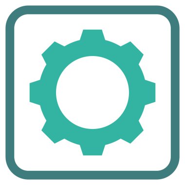 Dişli vektör simgesi bir çerçeve içinde