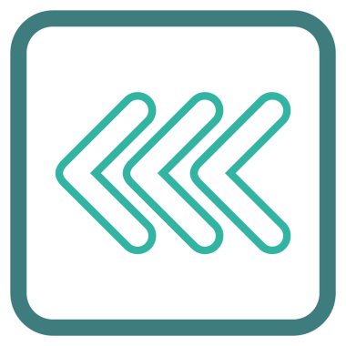 İşaretçi sol vektör simgesi bir çerçeve içinde üçlü