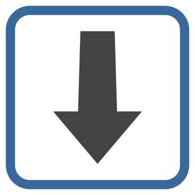 Vektör simgesi bir çerçeve içinde aşağı ok