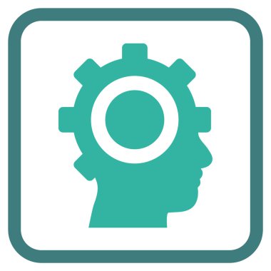 Cyborg dişli vektör simgesi bir çerçeve içinde