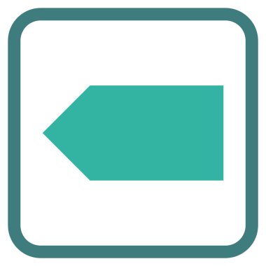 Yön sol vektör simgesi bir çerçeve içinde