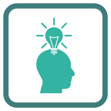 Dahi ampul vektör simgesi bir çerçeve içinde