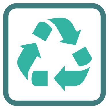 Geri dönüşüm vektör simgesi bir çerçeve içinde