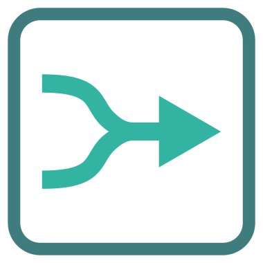 Ok sağ vektör simgesi bir çerçeve içinde birleştirmek