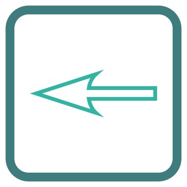 Keskin ok sol vektör simgesi bir çerçeve içinde