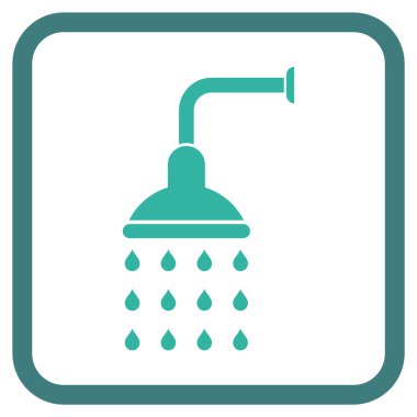 Duş vektör simgesi bir çerçeve içinde