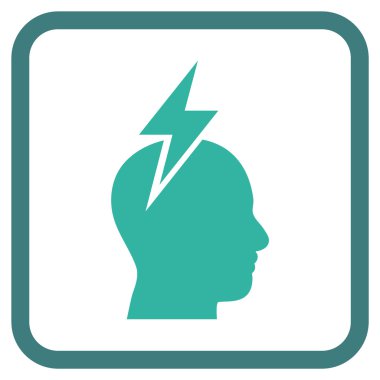 Baş ağrısı vektör simgesi bir çerçeve içinde