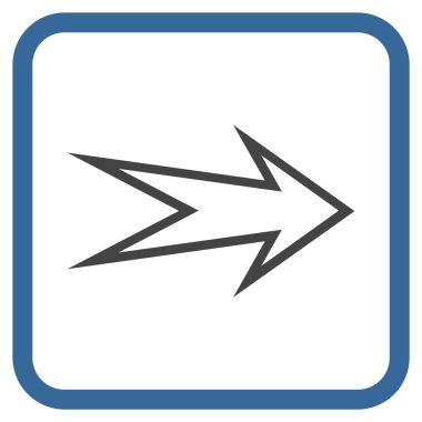 Ok sağ vektör simgesi bir çerçeve içinde