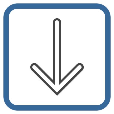 Vektör simgesi bir çerçeve içinde aşağı ok