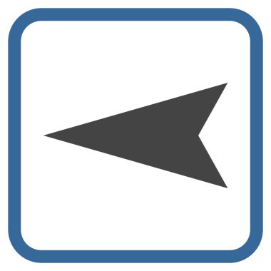 Ok ucu sol vektör simgesi bir çerçeve içinde