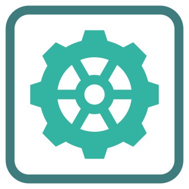 Dişli vektör simgesi bir çerçeve içinde