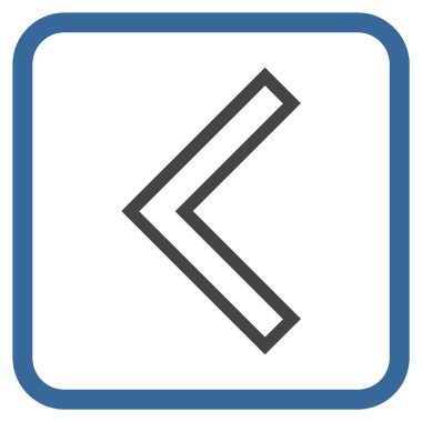 Ok ucu sol vektör simgesi bir çerçeve içinde