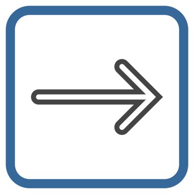 Ok sağ vektör simgesi bir çerçeve içinde