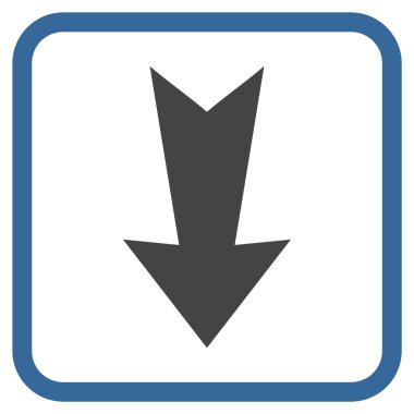 Vektör simgesi bir çerçeve içinde aşağı ok