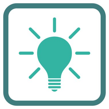 Ampul vektör simgesi bir çerçeve içinde