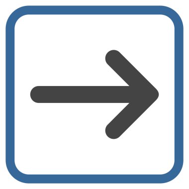 Ok sağ vektör simgesi bir çerçeve içinde