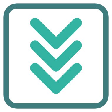 Vektör simgesi bir çerçeve içinde aşağı çift ok ucu