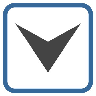 Vektör simgesi bir çerçeve içinde aşağı ok ucu