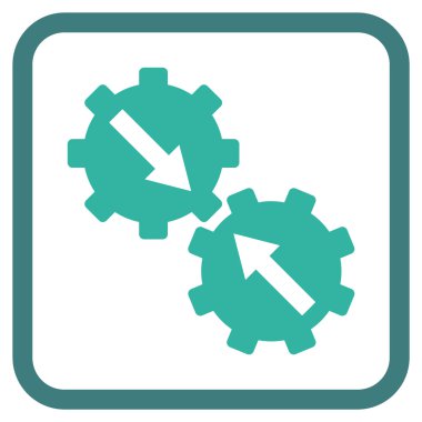 Dişli Tümleştirme vektör simgesi bir çerçeve içinde