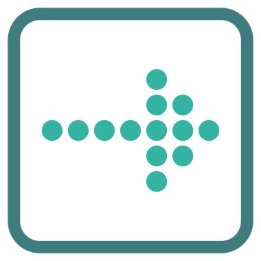 Noktalı ok doğru vektör simgesi bir çerçeve içinde