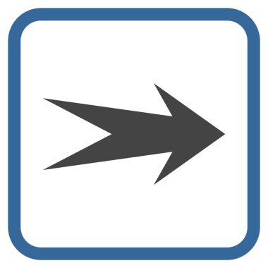 Ok sağ vektör simgesi bir çerçeve içinde