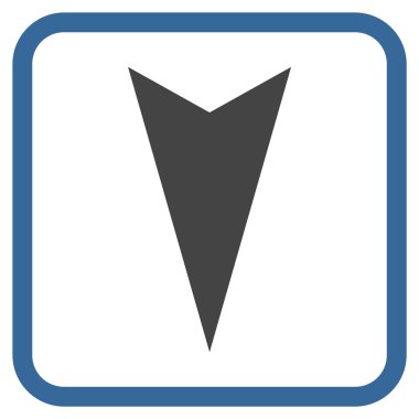 Vektör simgesi bir çerçeve içinde aşağı ok ucu