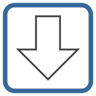 Vektör simgesi bir çerçeve içinde aşağı ok