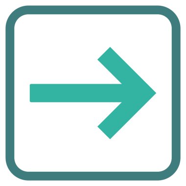 Sağ ok vektör simgesi bir çerçeve içinde