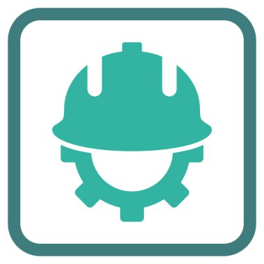 Geliştirme kask vektör simgesi bir çerçeve içinde